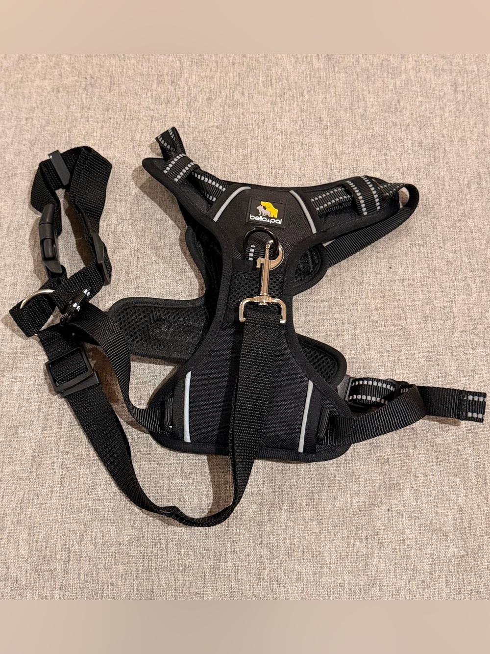 Bella & Pal Black No Pull Reflective Dog Harness Sz M